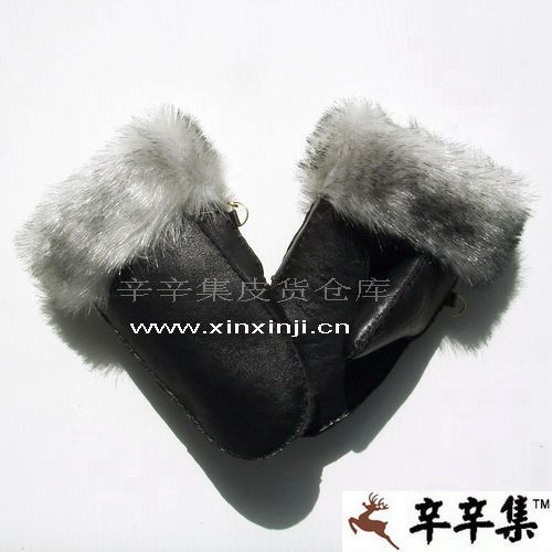 New year gift child gloves winter gloves thermal gloves genuine leather gloves