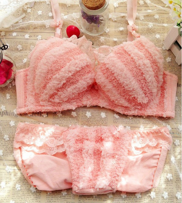 New Year's favourite CORAL FLEECE Bra Set 1219# ladies bra designs