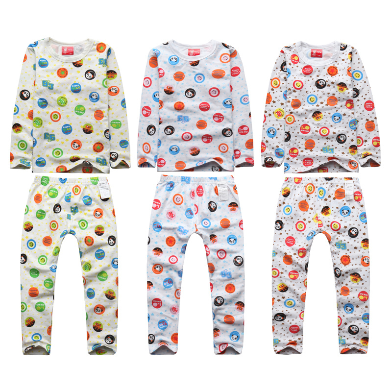 New year small squid male female child spring child underwear set long johns long johns thin thermal sleepwear