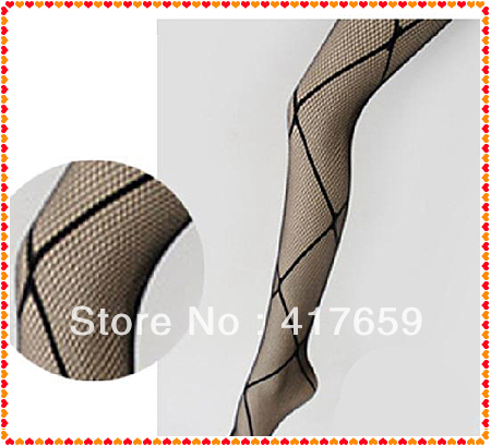 New1pcs Fashion Sexy Black Fishnet Stocking Cross Net Tights Pantyhose Free shipping