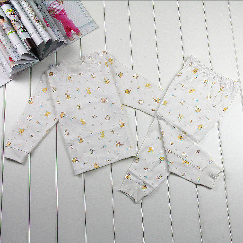 Newborn baby underwear set baby autumn and winter combed cotton 100% cotton child long-sleeve underwear set