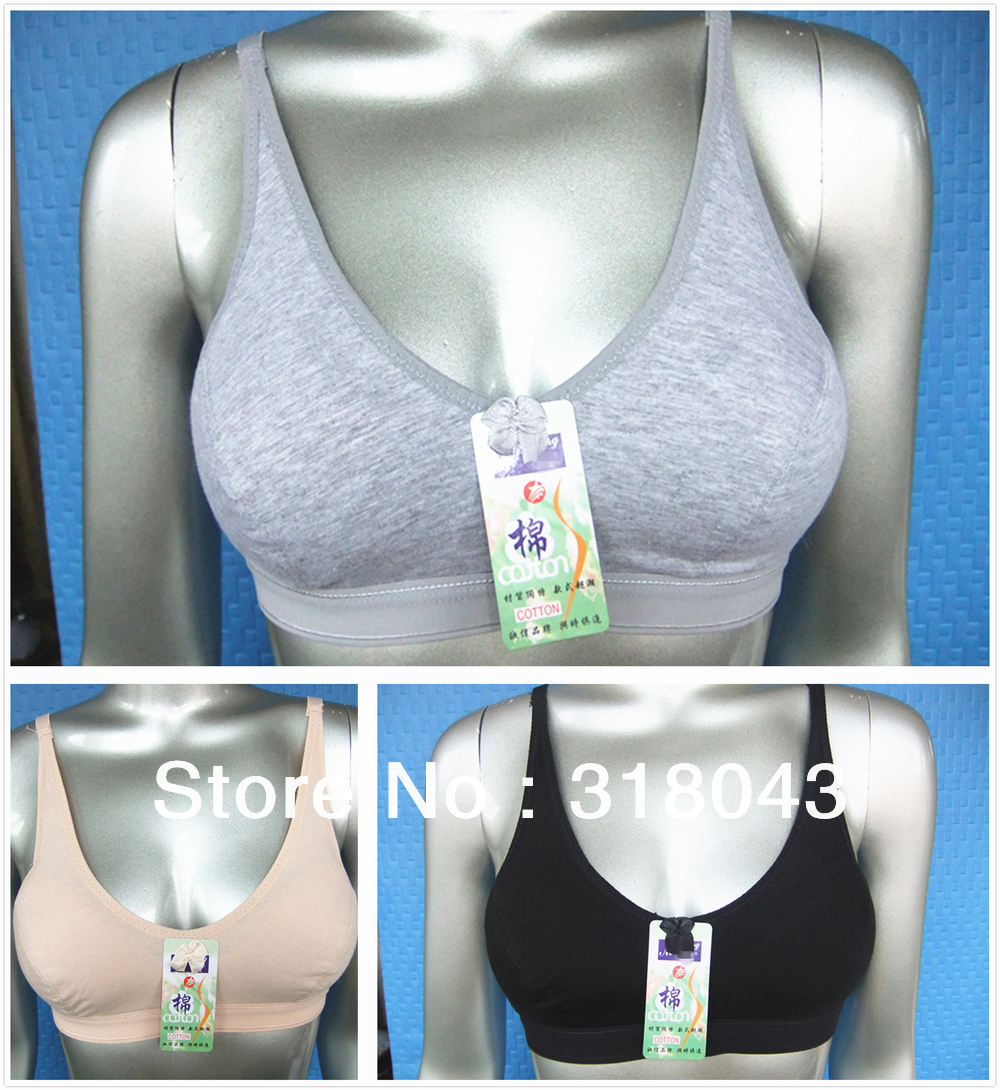 Newest Arrival,High Quality 3 pcs Cotton Sports Daily Bra Underwear for Women 36A,38A,40A