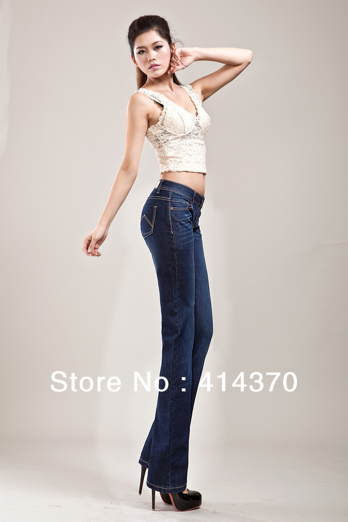 Newest  bigest bigest size ladies' fashion pants brand for iphone jeans blue color high quality free Shipping