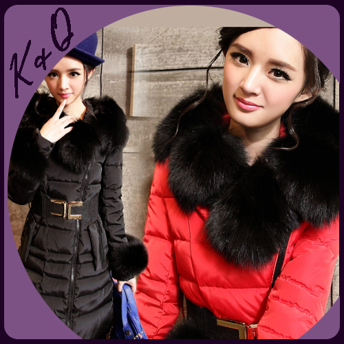 Newest Design Luxury Large Fox Fur Collar Down Coat Female Long Style with Duck Down Filling and France Imported Down Fabric