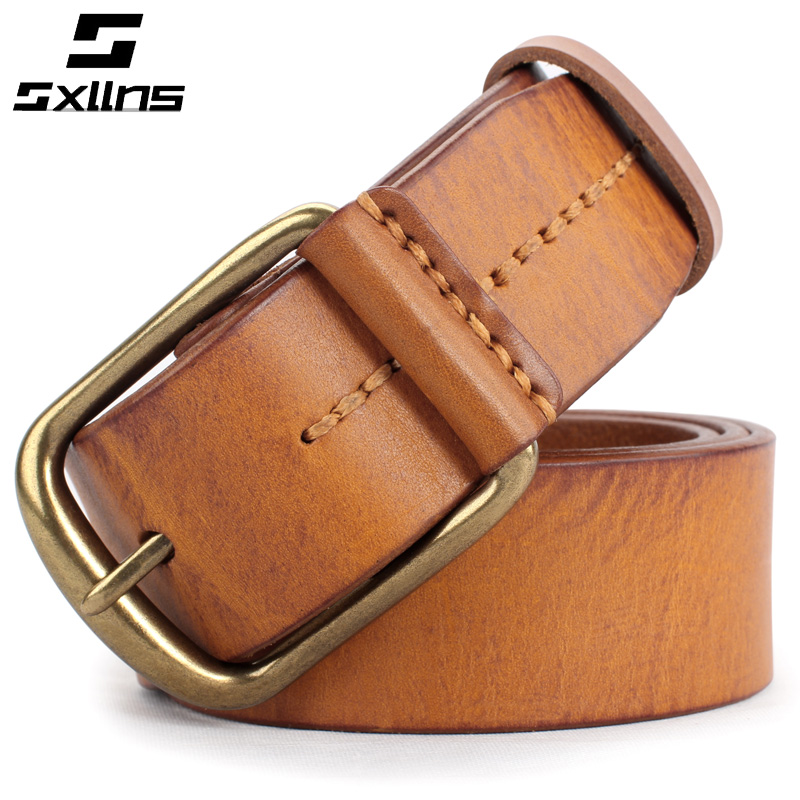 Newest strap male genuine leather male Women basic first layer of cowhide all-match vintage pin buckle