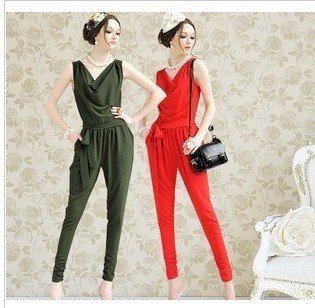 Newest women's  rompers , pencil skinny  jumpsuit , red, green,free shipping, S M L XL skinny  rompers accept drop-shipping