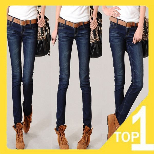 Newly Arrived 2012's New Fashion Thin Dark Blue Lady Jean for Summer and Autumn 027