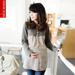 Nice mama maternity clothing autumn fashion maternity top maternity knitted top 3694