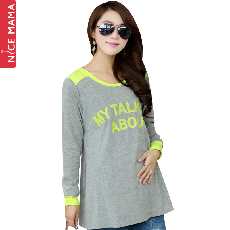 Nice mama maternity clothing spring fashion maternity top maternity t-shirt long-sleeve top