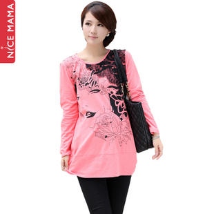 Nice mama maternity clothing spring long-sleeve maternity top fashion maternity t-shirt 2013 spring and autumn