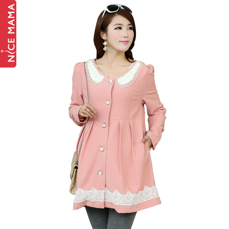 Nice mama maternity clothing spring maternity top maternity outerwear fashion maternity trench