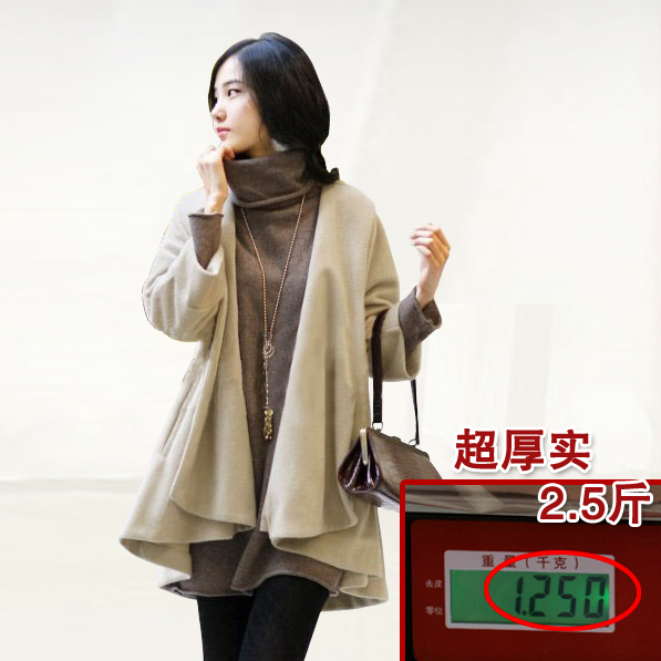 Nice mama maternity spring maternity top maternity outerwear thickening sheep cashmere overcoat maternity cotton