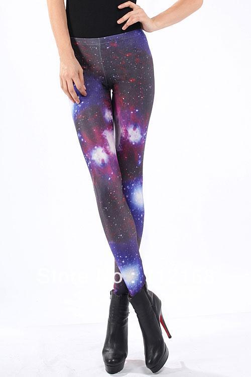 Night sky Galaxy Figure Ms. retro print leggings 79108