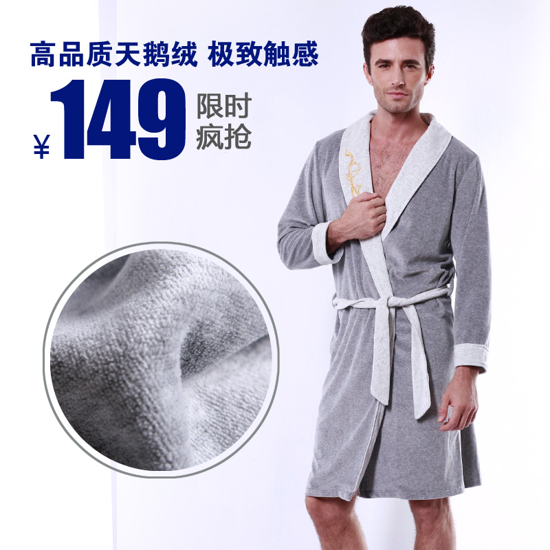 nightgown 2012 high quality velvet sleepwear robe male bathrobe lounge rp001 nightgown