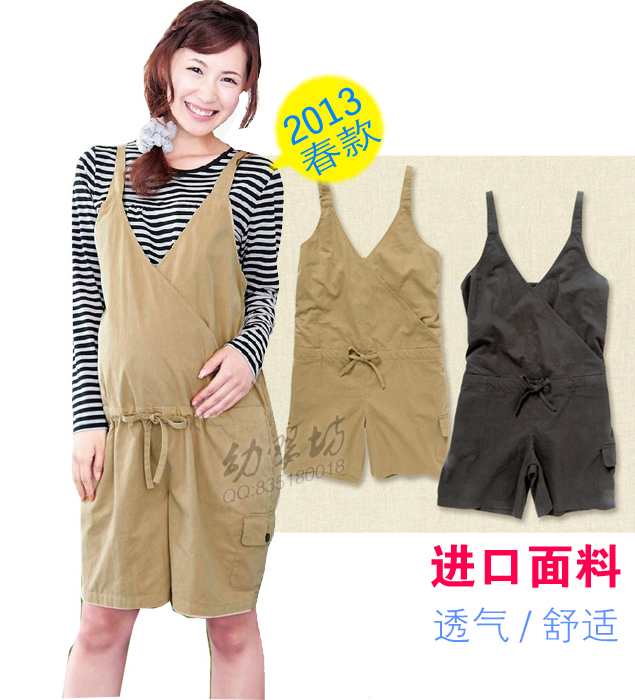 NISHIMATSUYA maternity bib pants casual shorts spring and summer casual maternity pants