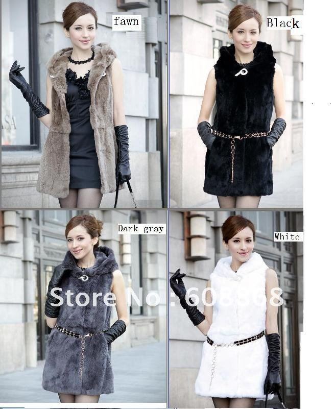 NO3010  free shipping Lady  real  fur vest / waistcoat  / women coat