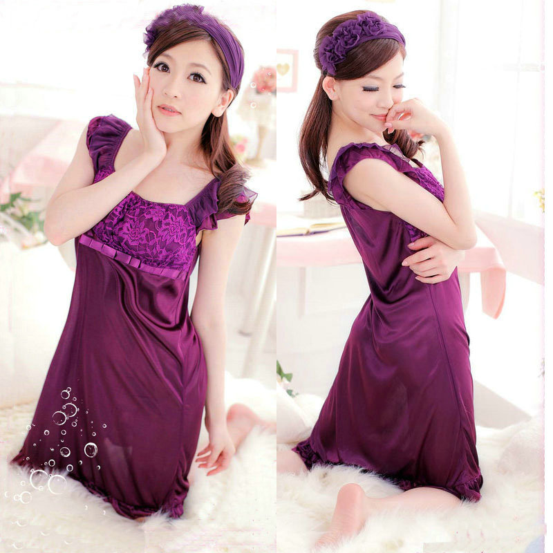 Nobility lace decoration nightgown thong set sleepwear suspender skirt female lingerie