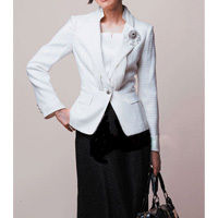 Nobility - . professional women's wool tailored skirt . professional skirt white collar 09qt-07