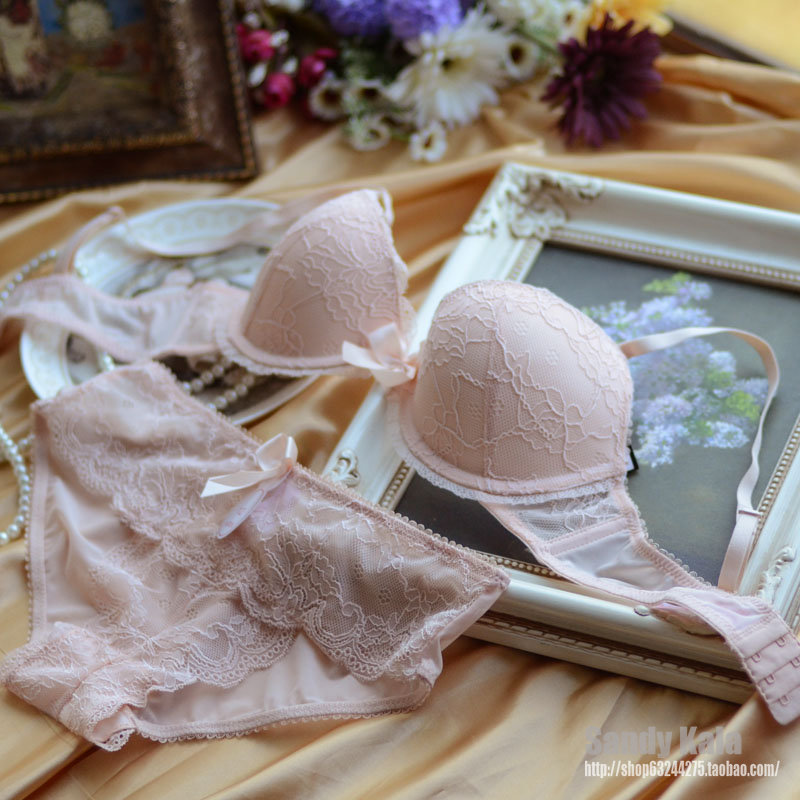 Nobility underwear champagne color luxury lace bra set