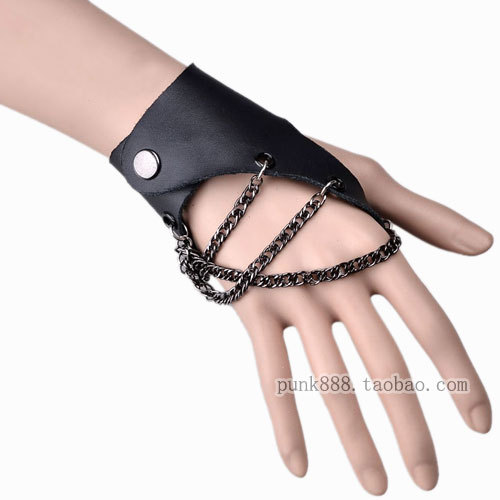 Non-mainstream leather gloves black men and women gloves fireboats gloves punk semi-finger gloves punk-g11