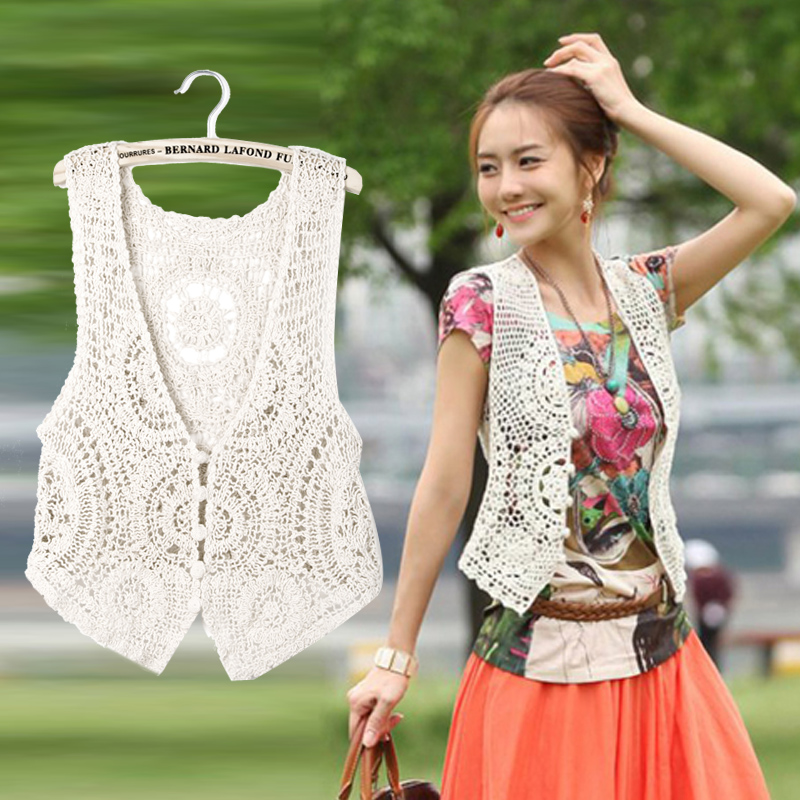 Nono 22013 spring new arrival crotch cutout small vest exquisite shrug vest 222107