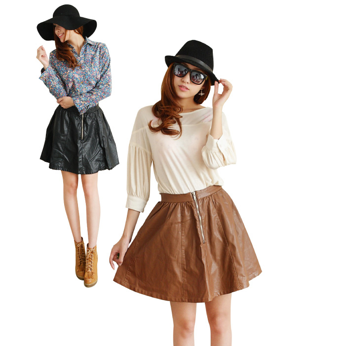 Normic handsome fashion leather short skirt