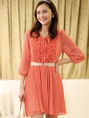 Novelty Fashion Casual Women Dresses with Belt Cute with Belt Knee-Length Career Dress Autumn Spring 2013 New!