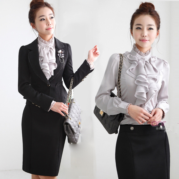 Nsutite spring professional set suit women's work wear work wear ol formal three piece set skirt