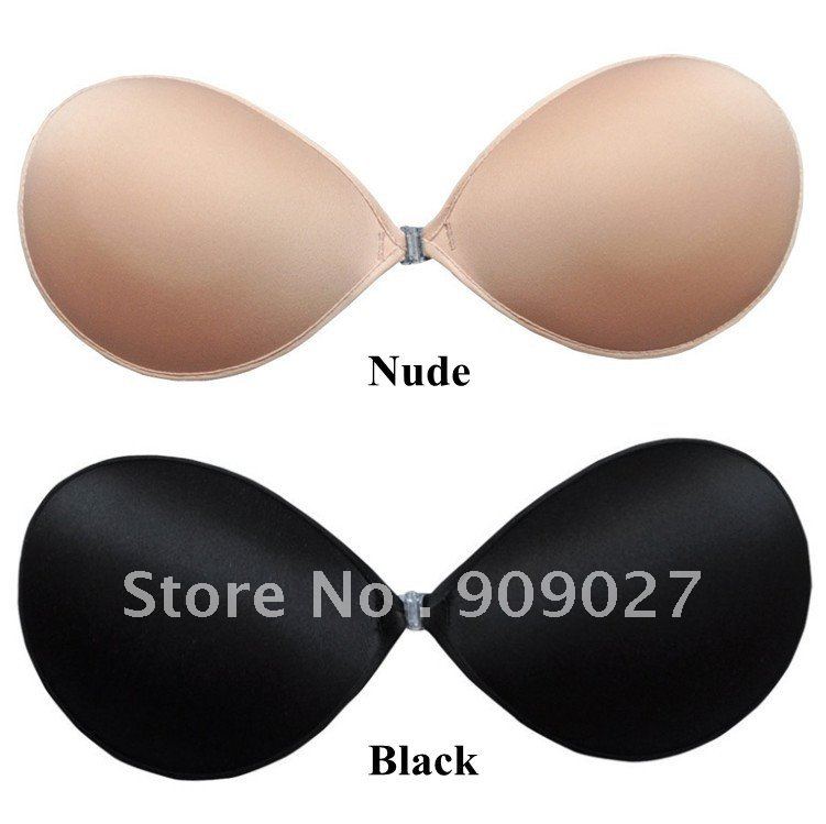 Nude Black Strapless Backless Invisible Self-Adhesive Silicone Breast Bra Pad 4 Cup