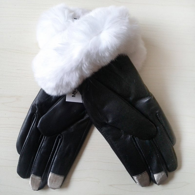 NWT 1PC Lady's Soft Sheep leather Touch Screen Glove Genuine Leather Winter Warmer gloves for Iphone/pad Smartphone