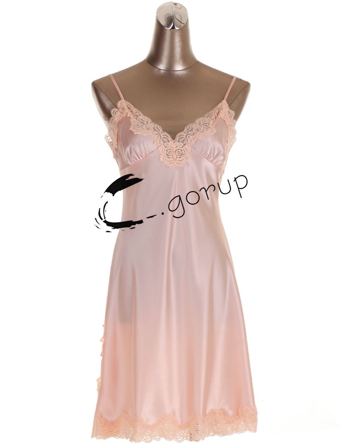 NWT cute women's sexy silk satin pink sleepwear lace night short mini dress big plus size 2x 3x nightgown robe gown chemise 102