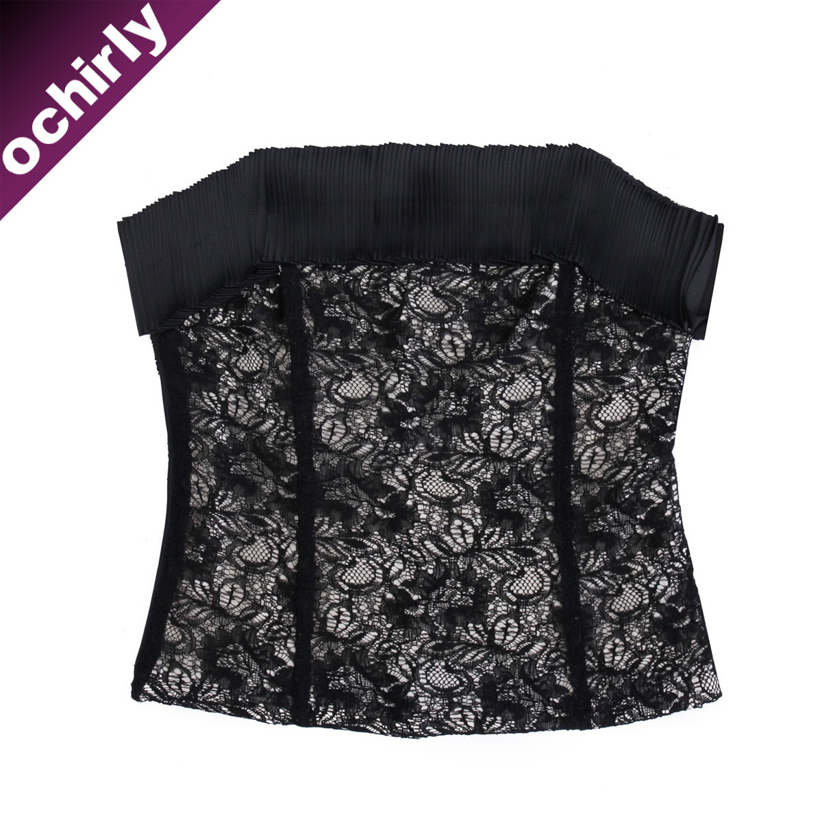 Ochirly OCHIRLY black tube top lace tube top vintage