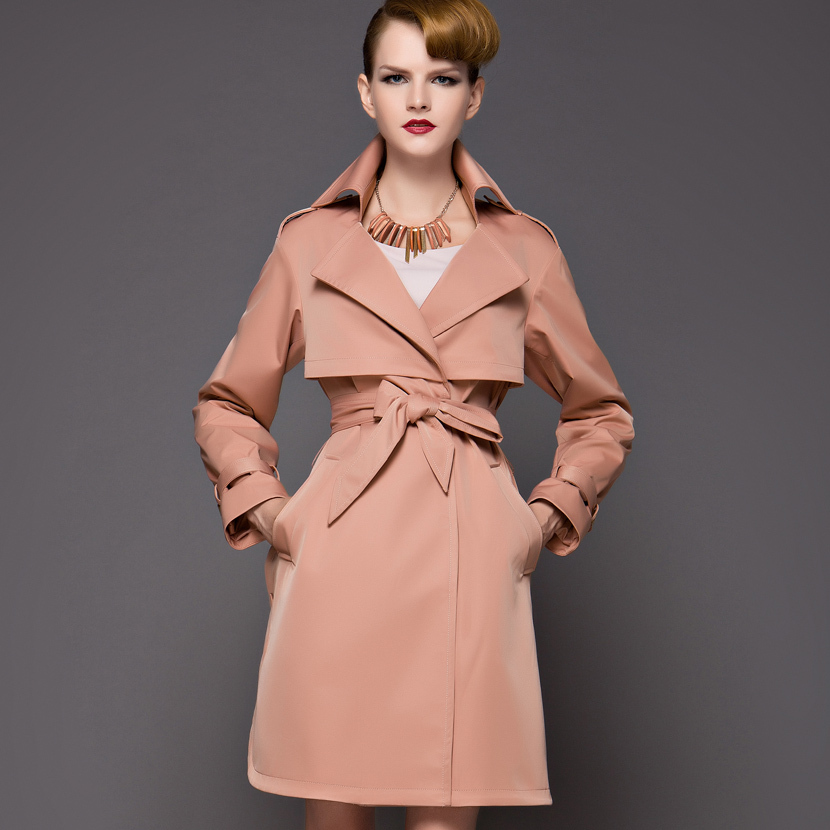 October legend 2012 autumn european version of the powder orange shoulder width long design trench outerwear 282734