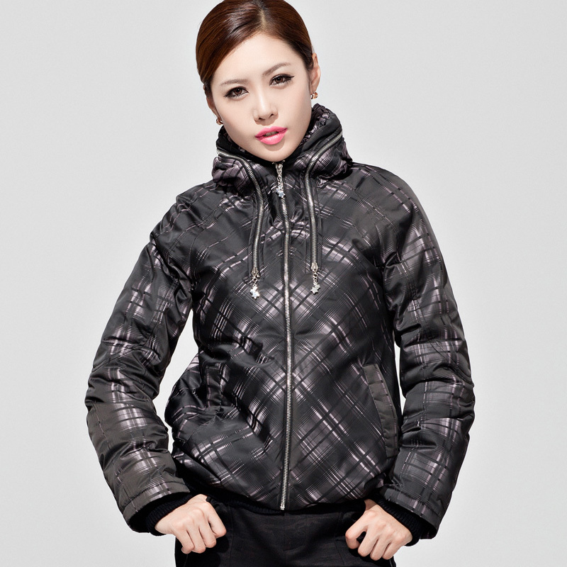 October legend of winter plaid thickening thermal short wadded jacket cotton-padded jacket cotton-padded jacket female 110832