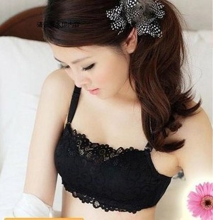 Ol essential oil water bag tube top bra design tube top lace thickening cup small push up breast enlargement bra