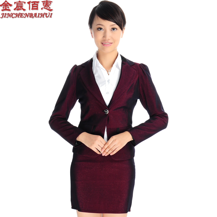 Ol professional women skirt stewardess clothing suit front desk uniform x567