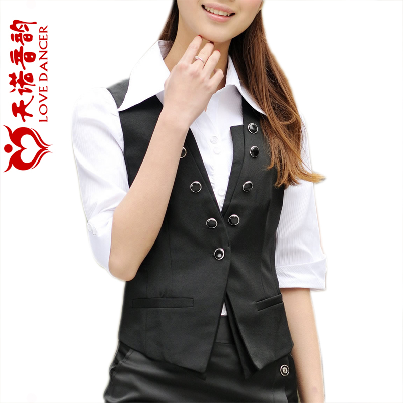 Ol women's black elegant women's slim fashion vest short