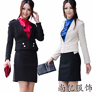 Ol work wear women's spring skirt fashion slim long-sleeve work wear uniforms set