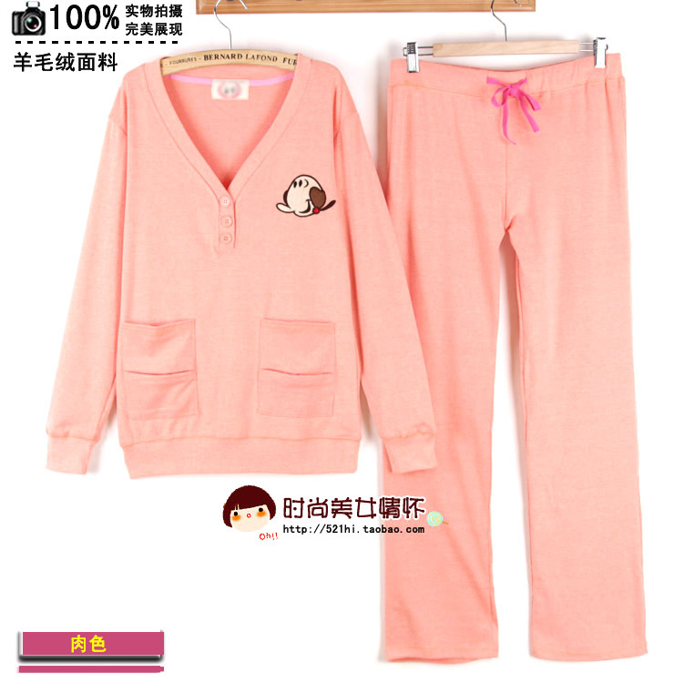 Oliver sleepwear female 2012 cartoon V-neck 100% cotton spring and autumn long sleeve length pants twinset lounge