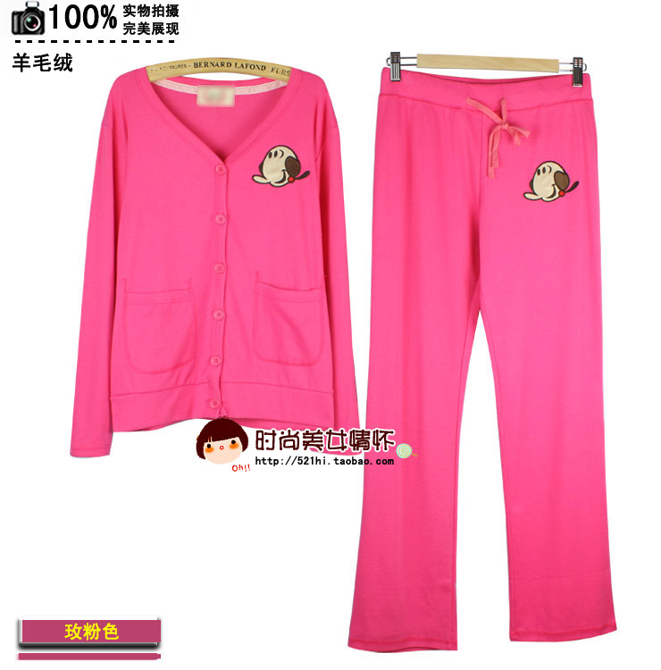 Oliver sleepwear female autumn and winter 100% cotton long sleeve length pants sweet cartoon twinset casual lounge