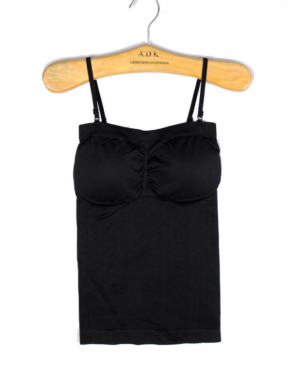 One piece seamless basic shirt small vest abdomen drawing ultra elastic spaghetti strap adjust shoulder strap