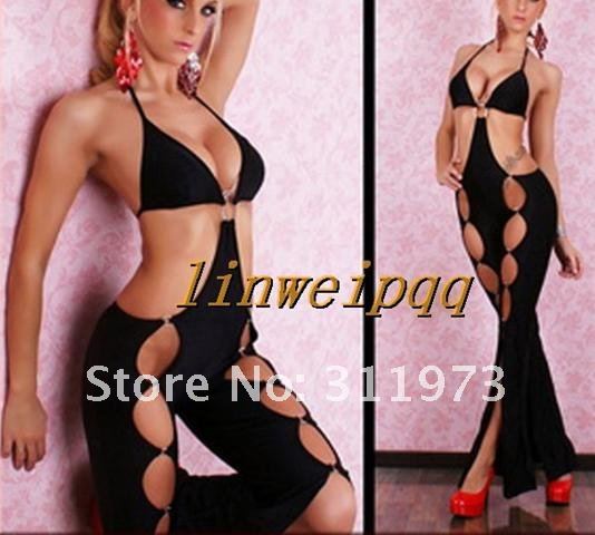 One Size-New -Sexy lingerie Club Wear 11121   elasticity Long Dress DS jumpsuits