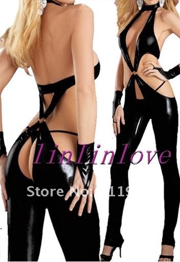 One Size-New -Sexy lingerie Club Wear B752  Black elasticity  Dress DS jumpsuits