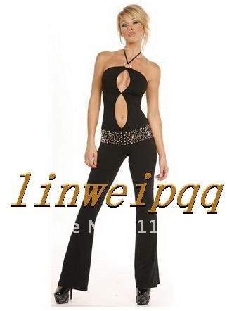 One Size-New -Sexy lingerie Club Wear LS631  Black elasticity  Dress DS jumpsuits