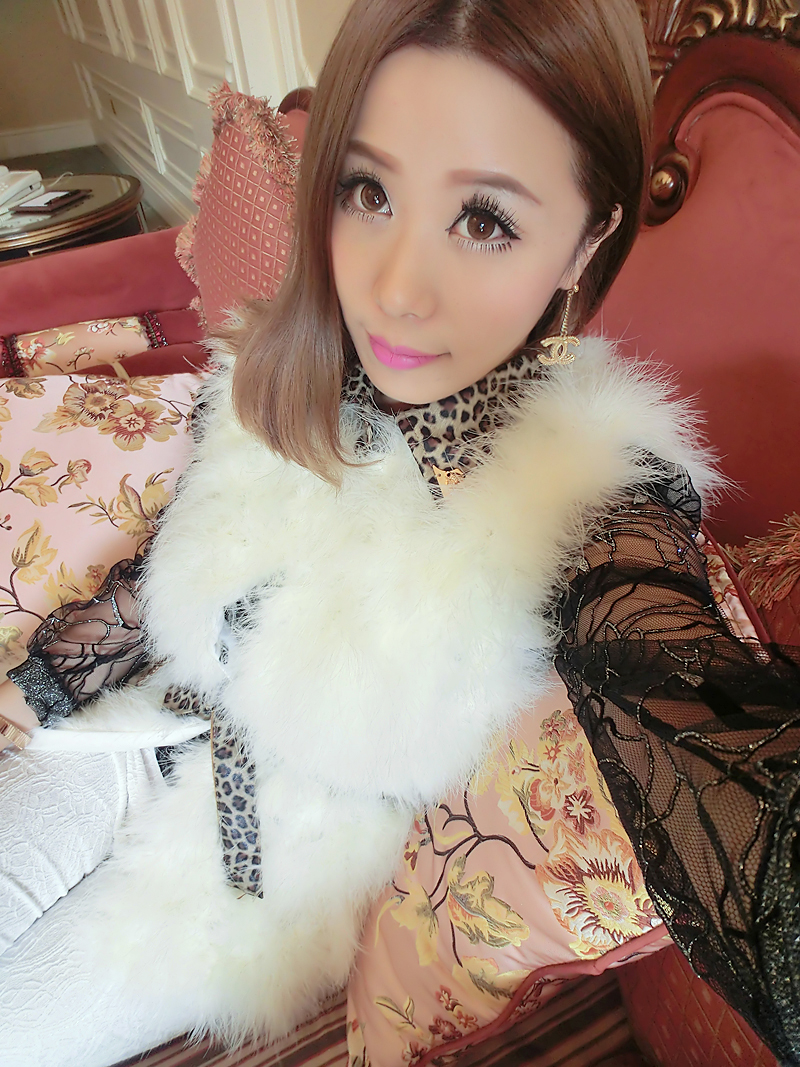 Orange 2012 leopard print fur collar ostracods fur vest outerwear 5103