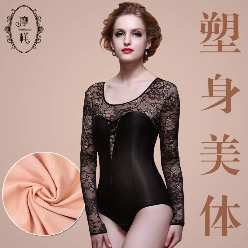 Original design abdomen drawing one piece shaper lace basic shirt sexy meat slim hip body shaping basic shirt