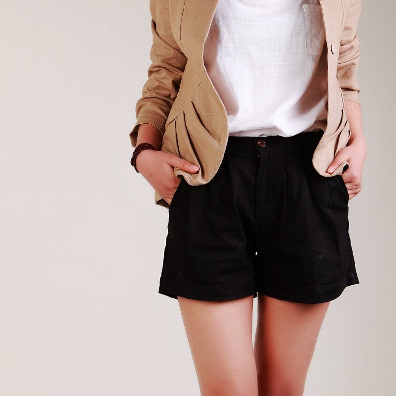 Original design mdash . series basic all-match linen small shorts