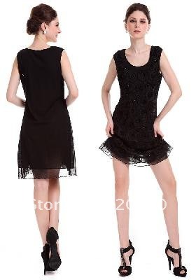 original GOOD HOT 2012  New New Lady Women's Summer Wear Rose Flowers with diamonds Jumper Skirt Dress