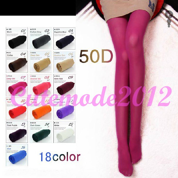 Original Packing Candy Colors 50D Women's Ultra Thin Summer Velvet Nylon Legging Tights Pantyhose Stockings ZK050