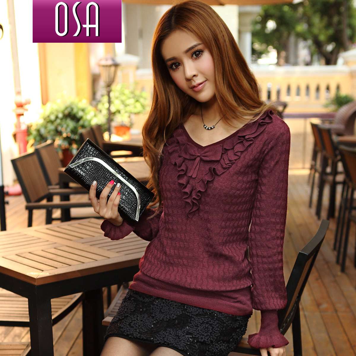 Osa wool 2012 autumn and winter women sweater vintage pullover basic sweater e22732